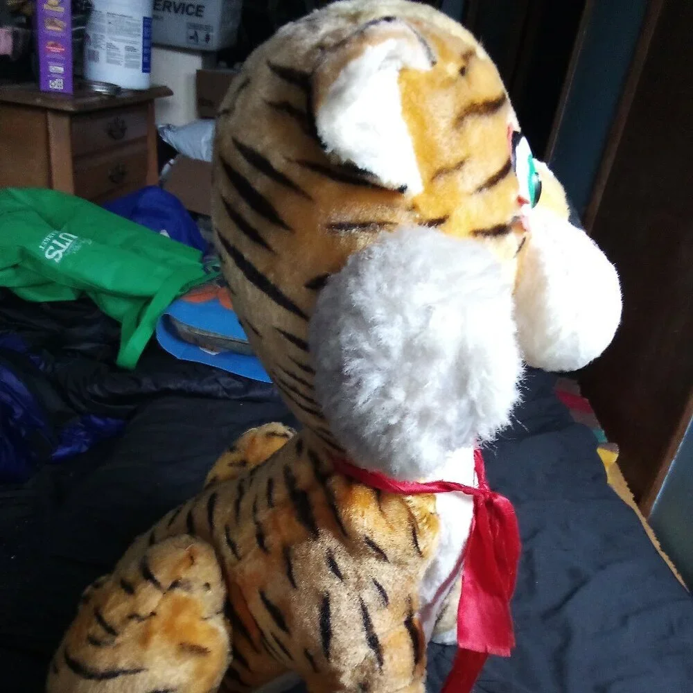 Vintage MCM Tiger Cat Plush Large Jumbo 30
